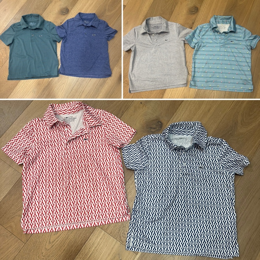 Vineyard Vines Boys Size 5 Polo Shirts - Lot of 6 shirts